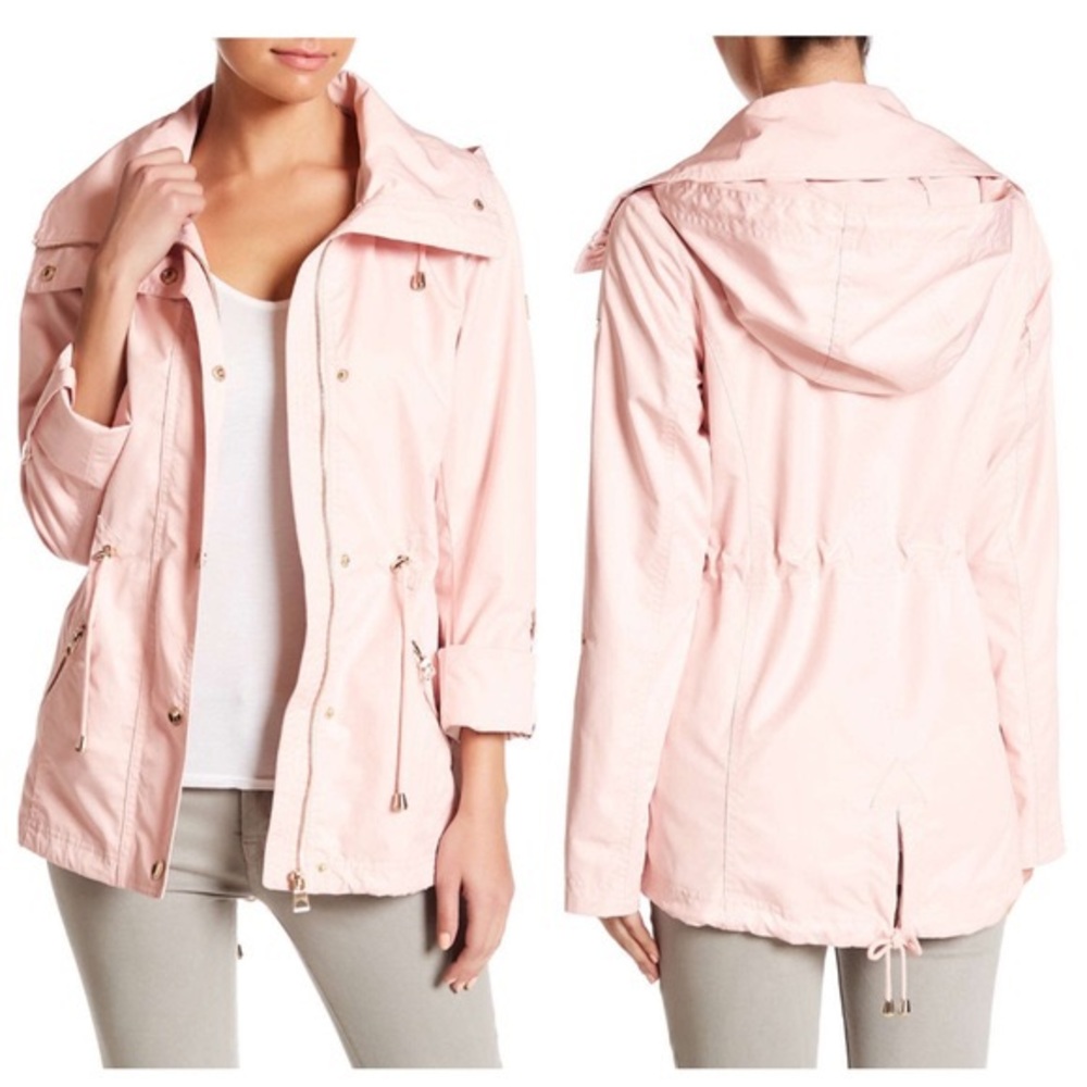 GUESS Pastel Pink Hooded Anorak Raincoat